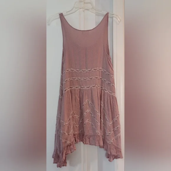 Intimately Free People XS Dusty Purple Voile Lace Polka Dot Trapeze Slip Dress - Picture 4 of 11